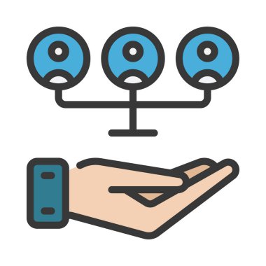 Sosyal Erişim Simgesine Basit Vektör İllüstrasyonu Ver