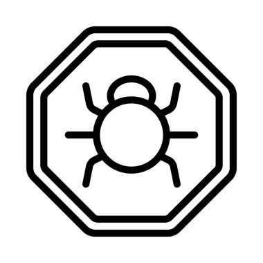 Kötü Yazılım Uyarı Web simgesi vektör çizimi