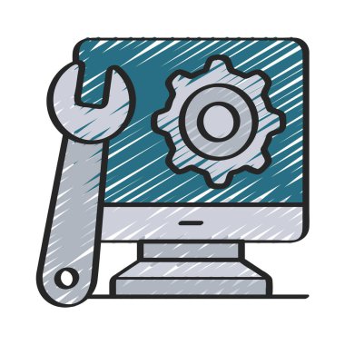 Yazılım Geliştirme simgesi vektör resimleme arkaplanı 