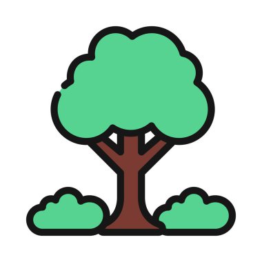 ağaç ince çizgi vektör simgesi