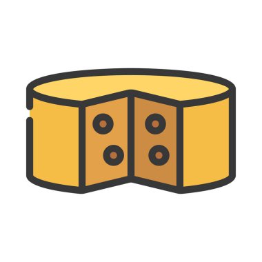 Peynir Bloğu web simgesi vektör illüstrasyonu