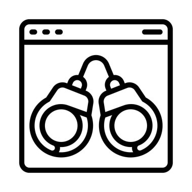 Web sitesi kelepçe simgesi, vektör illüstrasyonu