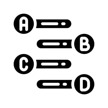 ABCD Kartları Simge Basit Vektör İllüstrasyonu