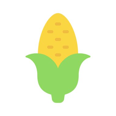 mısır koçanı düz simgesi, vektör illüstrasyonu