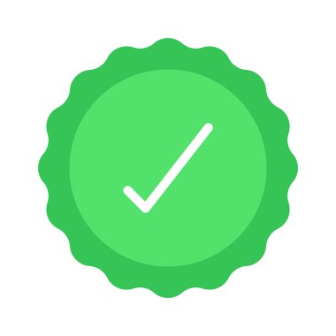 Onaylanmış Rozet simgesi, vektör illüstrasyonu basit tasarım