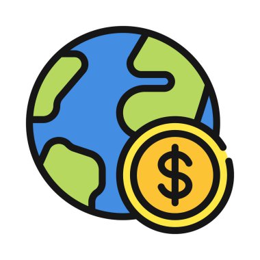 Para Dünyası web simgesi vektör illüstrasyonu