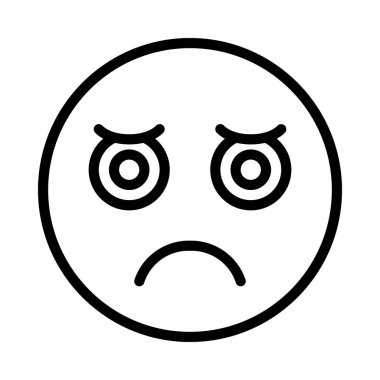 Üzgün Emoji Geribildirim simgesi tasarım vektörü çizimi 