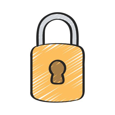 Yuvarlak Kilit düz vektör simgesi tasarımı 