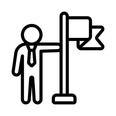 İşadamı Holding Flag Web simgesi vektör illüstrasyonuName