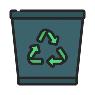 Çöp Kutusu simgesi vektör resimleme arkaplanını geri dönüştür 