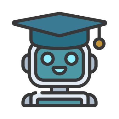 Makine Öğrenme simgesi, vektör illüstrasyonu                   