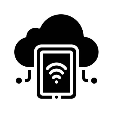 Bulut Hesaplama Tableti vektör çizimi 
