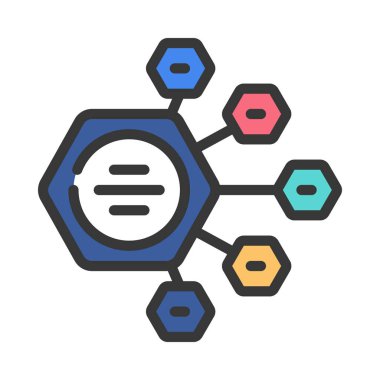 Altıgen Çöküşü Simgesi Basit Vektör İllüstrasyonu