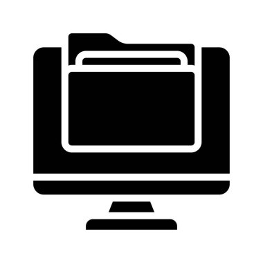 bilgisayar klasör simgesini, vektör çizim 