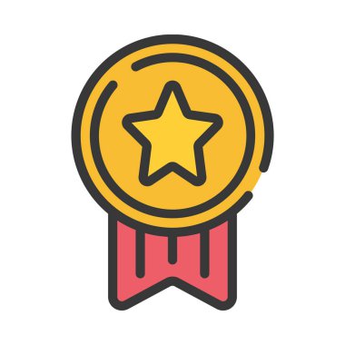  Ödül ikonu. Beyaz arkaplanda izole edilmiş vektör illüstrasyonu.