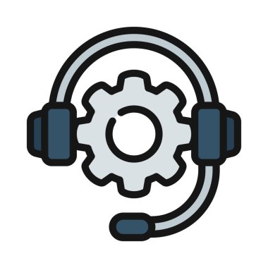 Müşteri Desteği Mühendis Web simgesi vektör çizimi