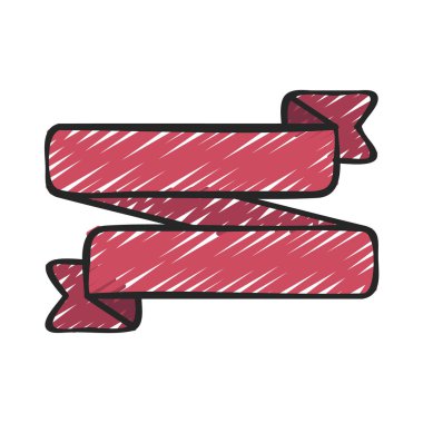 Zig Zag Kurdele ikonu vektör illüstrasyonu 