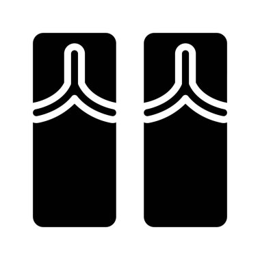 Parmak arası terlik ikonu. Beyaz arkaplanda izole edilmiş web tasarımı için Sandals vektör simgesi 