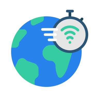 Hızlı Küresel İnternet simgesi, vektör illüstrasyonu 
