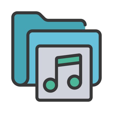 Müzik Dizini simgesi, vektör illüstrasyonu 