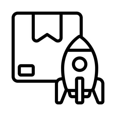 roket fırlatma simgesi, vektör çizimi basit tasarım 