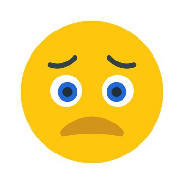 Üzgün Emoji Web simgesi vektör illüstrasyonu