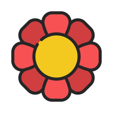  çiçek simgesi, vektör illüstrasyonuName 