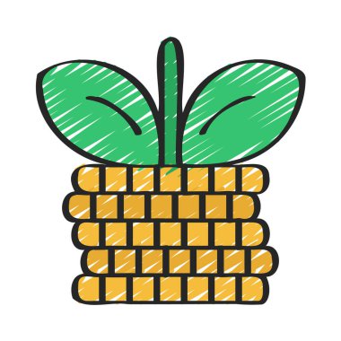  Finansal Büyüme web simgesi vektör illüstrasyonu