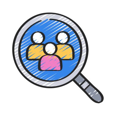 Kullanıcı Araştırma simgesi vektör illüstrasyonu 