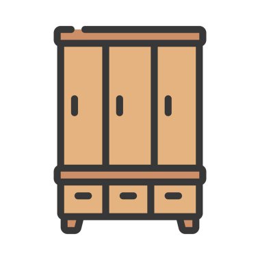 Üçlü Geniş Gardırop Web vektör çizimi