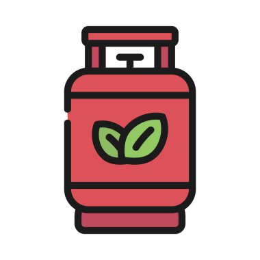 Eko Gaz Tüpü ağ ikonu vektör illüstrasyonu