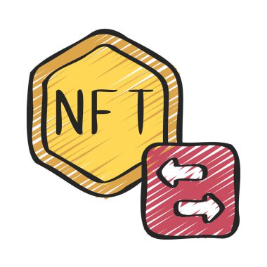 NFT Ticari Web simgesi vektör çizimi