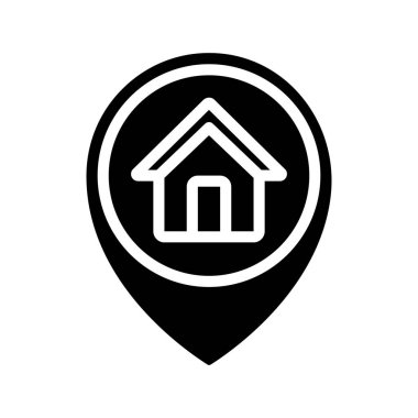 Basit konum simgesi, vektör illüstrasyonu