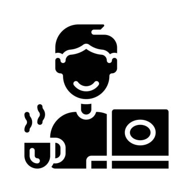 Serbest Çalışan Erkek Ağ ikonu vektör çizimi