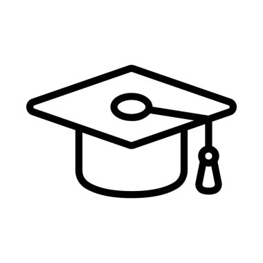mezuniyet şapkası izole edilmiş simge, vektör illüstrasyonu 