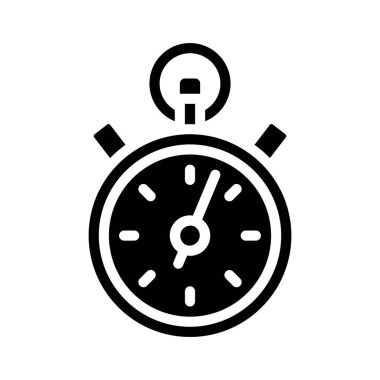 Kronometre simgesi, beyaz arkaplanda vektör illüstrasyonu  