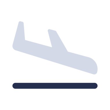 Uçak İniş simgesi, vektör illüstrasyonu