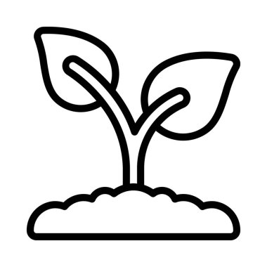 Yer simgesinde büyüyen bitki, vektör illüstrasyonu