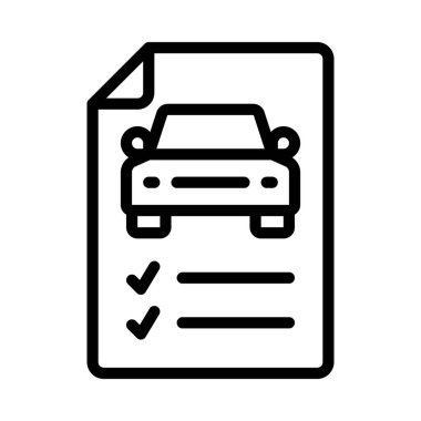 Araç Kontrol Listesi Belge simgesi, vektör illüstrasyonu 