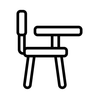 Okul Başkanı Masa başı Web simgesi vektör illüstrasyonu