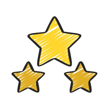 Üç Yıldız Gözden Geçirme Ağ ikonu vektör çizimi