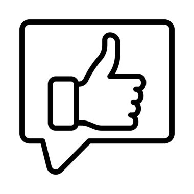 İleti simgesi, vektör illüstrasyonunu Başparmaklar Yukarı 