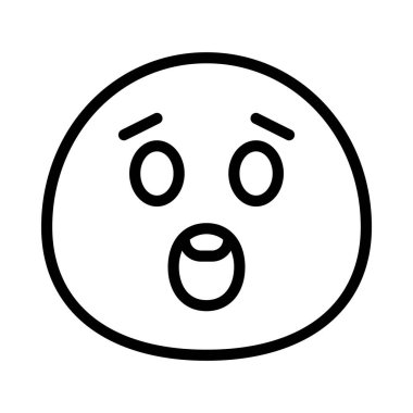 Şok olmuş emoji düz stil duygu simgesi                        