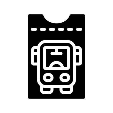 Otobüs bileti simgesi. düz vektör illüstrasyonu