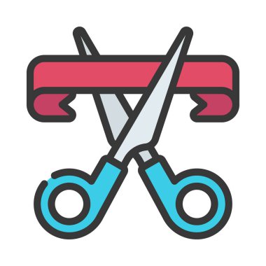 Kurdele Web simgesi vektör illüstrasyonunu kes