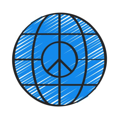  Global Peace web simgesi vektör illüstrasyonu