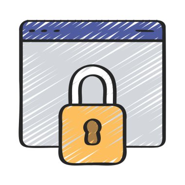 Web Sitesi Kilit simgesi, vektör illüstrasyonu