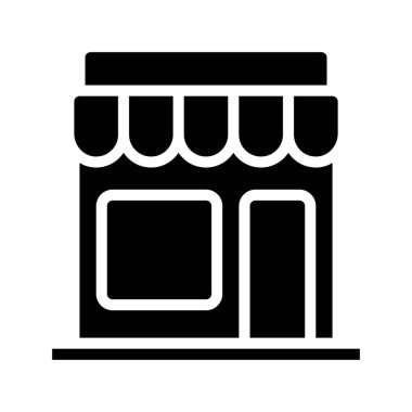 dükkan binası simgesi, vektör illüstrasyonu
