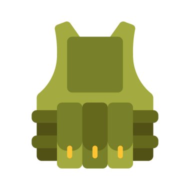 Kurşun geçirmez Ceket Web simgesi vektör çizimi