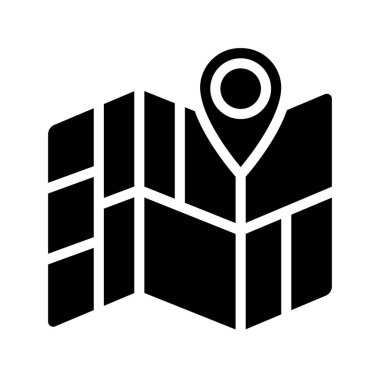 harita web simgesi vektör illüstrasyonu